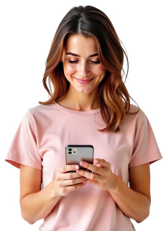 девушка с телефоном в руках